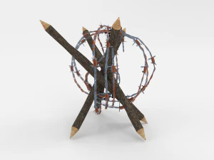 lowpoly dikenli tel engel 5 3D Model