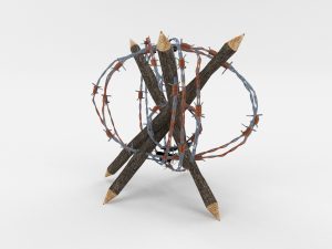 lowpoly barb wire obstacle 5 3D Model