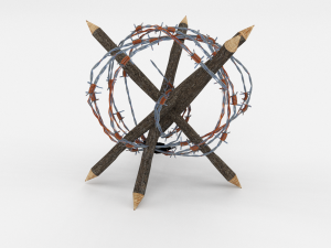 lowpoly barb wire obstacle 5 3D Model