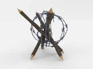 lowpoly barb wire obstacle 6 3D Model