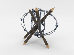 lowpoly barb wire obstacle 6 Modelo 3D