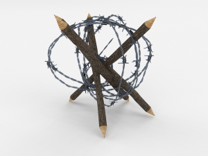 lowpoly barb wire obstacle 6 Modelo 3D