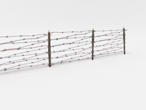 lowpoly barb wire obstacle 7 Modèle 3D
