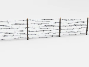 lowpoly barb wire obstacle 8 3D Model