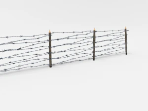 lowpoly barb wire obstacle 8 3D Model