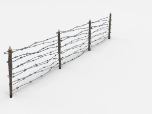 lowpoly barb wire obstacle 8 3D Model