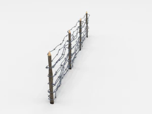 lowpoly barb wire obstacle 8 3D Model