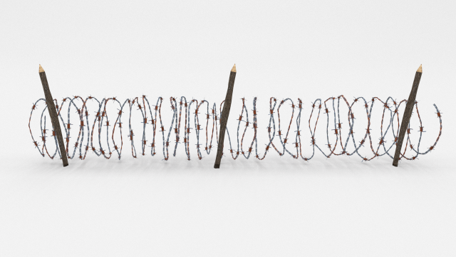 lowpoly barb wire obstacle 9 Model 3D .c4d .max .obj .3ds .fbx .stl .blend 