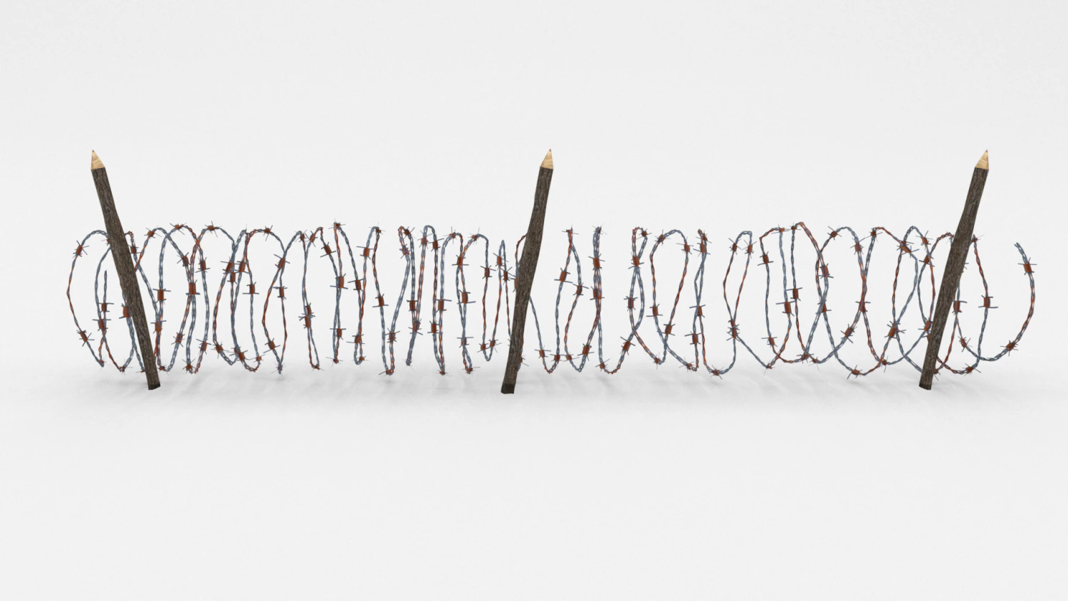 lowpoly barb wire obstacle 9 3D Model .c4d .max .obj .3ds .fbx .stl .blend 