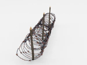 lowpoly barb wire obstacle 9 3D Model