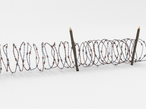 lowpoly barb wire obstacle 9 Model 3D