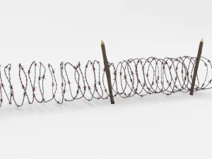 lowpoly barb wire obstacle 9 3D Model