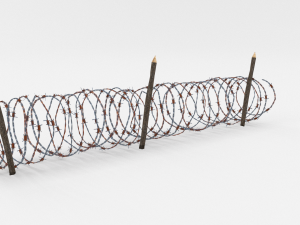 lowpoly barb wire obstacle 9 Model 3D