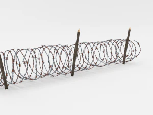lowpoly barb wire obstacle 9 3D Model