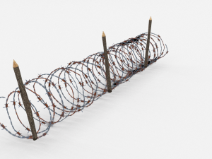 lowpoly barb wire obstacle 9 Model 3D