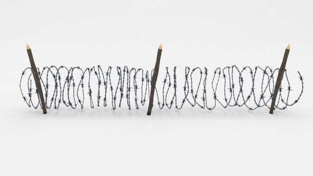 lowpoly barb wire obstacle 10 3D 模型 .c4d .max .obj .3ds .fbx .stl .blend 