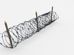 lowpoly barb wire obstacle 10 3D 模型