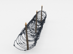 lowpoly barb wire obstacle 10 3D 模型