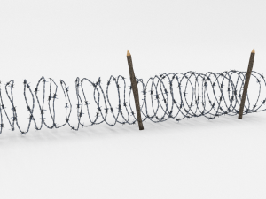 lowpoly barb wire obstacle 10 3D 模型