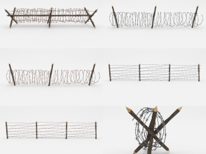barb wire obstacle collection 3D 모델