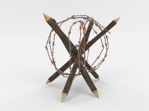 barb wire obstacle collection Modello 3D