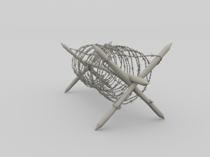 barb wire obstacle collection Modello 3D