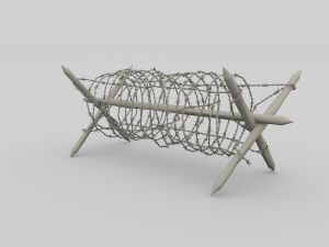 barb wire obstacle collection Modello 3D
