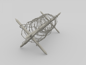 barb wire obstacle collection Modello 3D