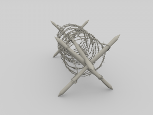 barb wire obstacle collection Modello 3D