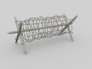 barb wire obstacle collection Modello 3D