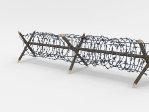 lowpoly barb wire obstacle collection 3D Model