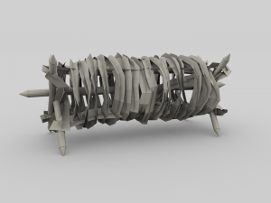 lowpoly barb wire obstacle collection Model 3D