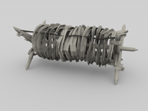 lowpoly barb wire obstacle collection Model 3D