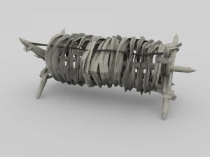 lowpoly barb wire obstacle collection 3D Model