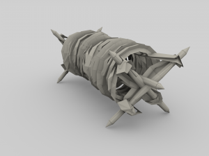 lowpoly barb wire obstacle collection Model 3D