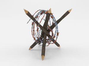 lowpoly barb wire obstacle collection Model 3D