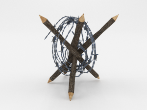 lowpoly barb wire obstacle collection Model 3D