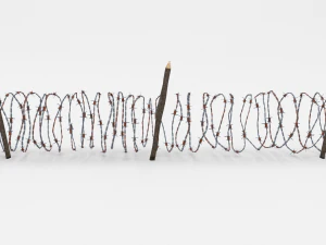 lowpoly barb wire obstacle collection 3D Model