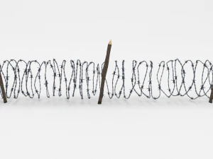 lowpoly barb wire obstacle collection 3D Model