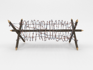 lowpoly barb wire obstacle collection Model 3D