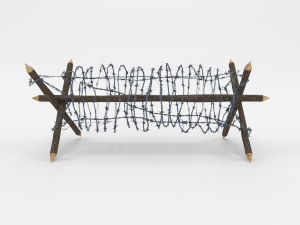 lowpoly barb wire obstacle collection Model 3D