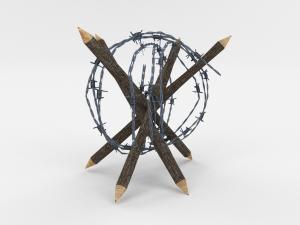 lowpoly barb wire obstacle collection Model 3D