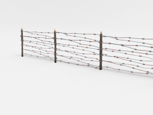 lowpoly barb wire obstacle collection Model 3D