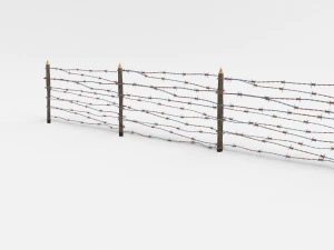 lowpoly barb wire obstacle collection 3D Model