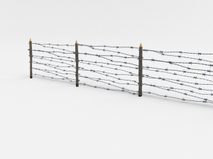 lowpoly barb wire obstacle collection Model 3D