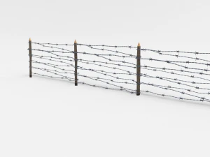lowpoly barb wire obstacle collection 3D Model