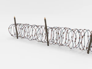 lowpoly barb wire obstacle collection 3D Model