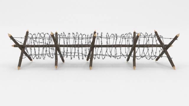 barb wire obstacle 11 3D Model .c4d .max .obj .3ds .fbx .stl .blend 
