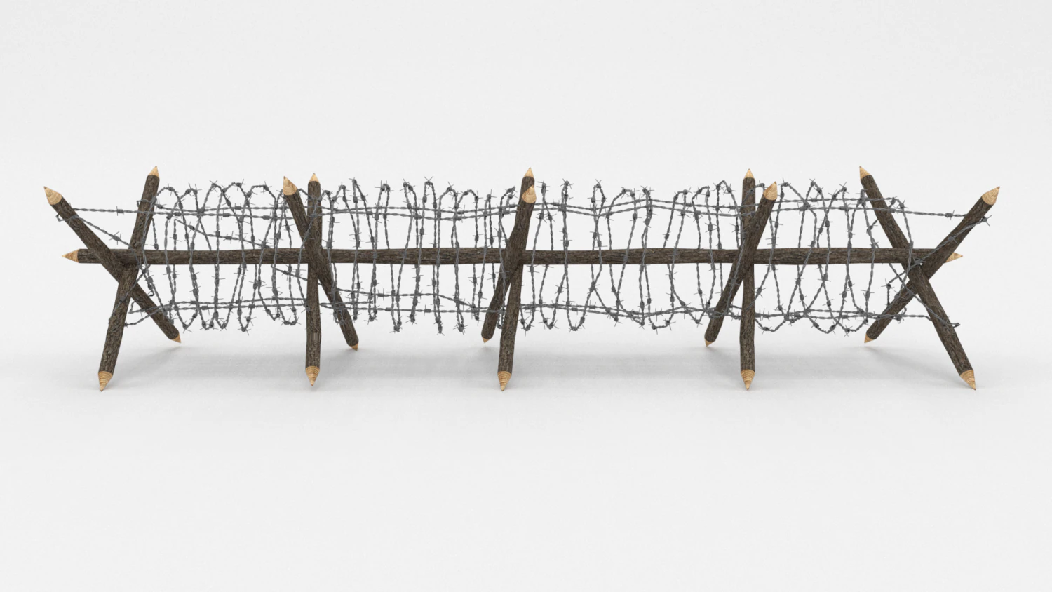 barb wire obstacle 11 3D Model .c4d .max .obj .3ds .fbx .stl .blend 