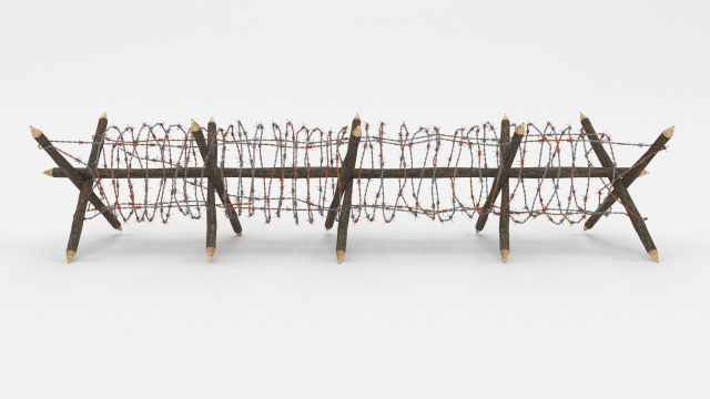 barb wire obstacle 12 3D Model .c4d .max .obj .3ds .fbx .stl .blend 